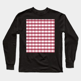 plaid checked pattern vichy tartan red burgundy Long Sleeve T-Shirt